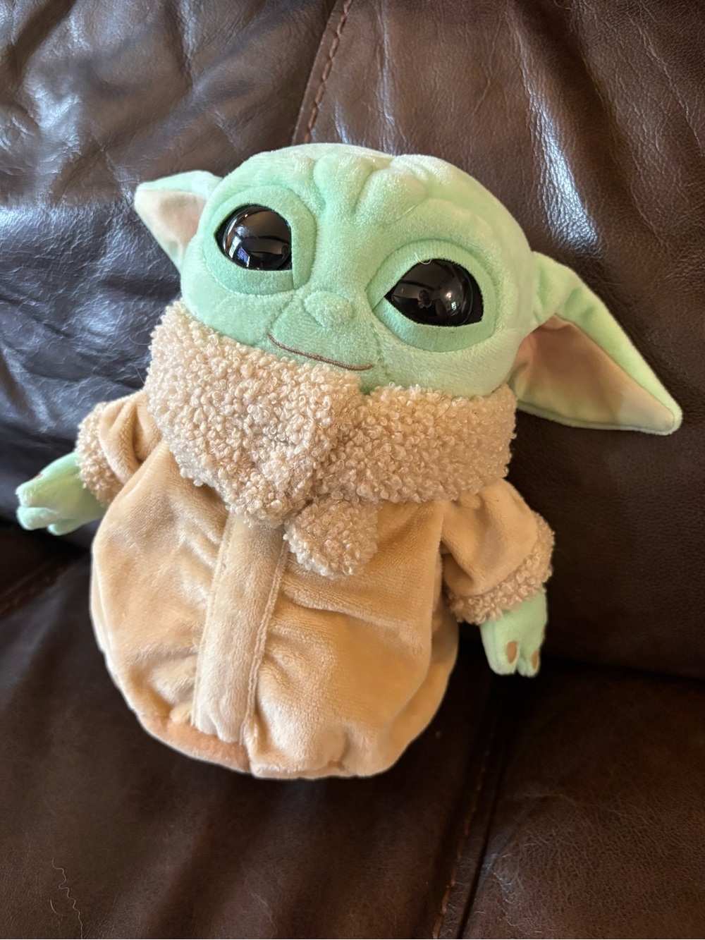 Plush Grogu / Baby Yoda Doll in Mint Green and Tan 8in